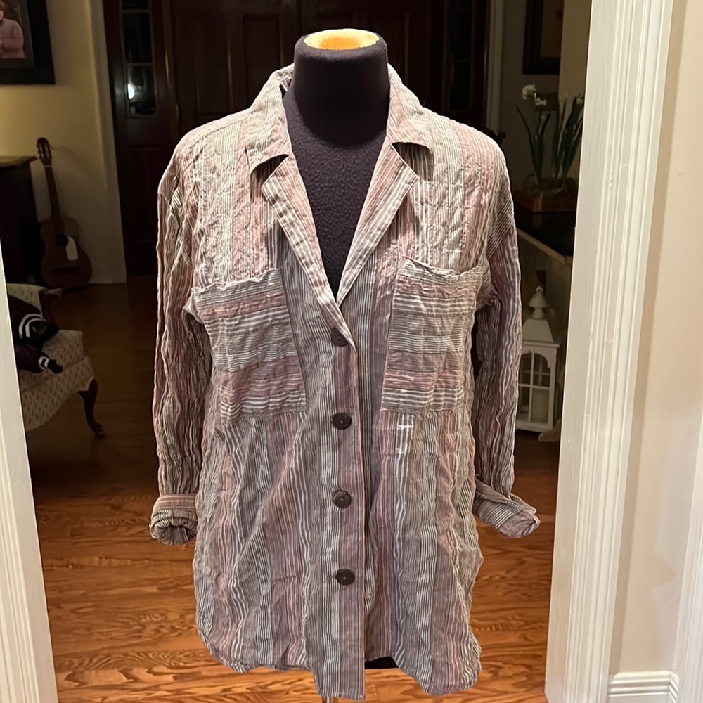 Free People Button Up Blouse Tunic Size Small